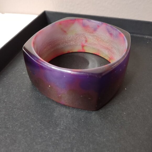 8.5 Inch Very Cool Vintage Purple And Pink Thick Bangle - Picture 5 of 10